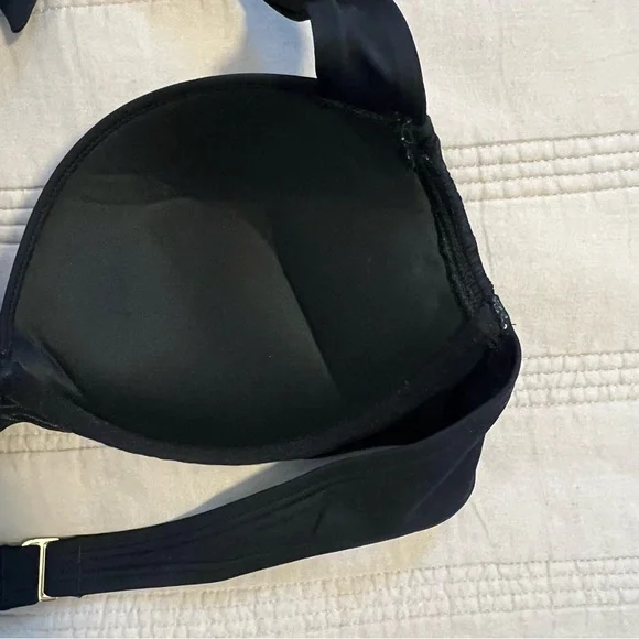 Victoria's Secret Black Halter Bikini Top Push Up 36B - Picture 3 of 7